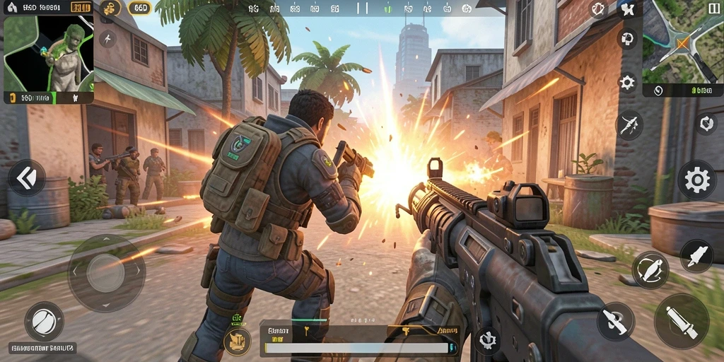 Screenshot gameplay 66D menampilkan aksi seru dalam pertarungan TPS.