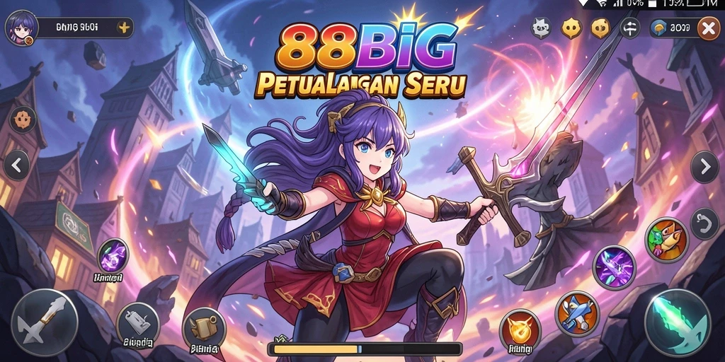 Tangkapan layar game <strong>88BIG</strong> menunjukkan aksi seru dalam pertarungan karakter Anime.