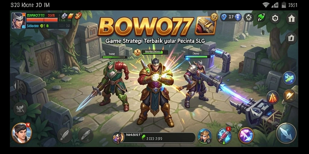 Tampilan gameplay BOWO77 menunjukkan aksi pertempuran yang mendebarkan.