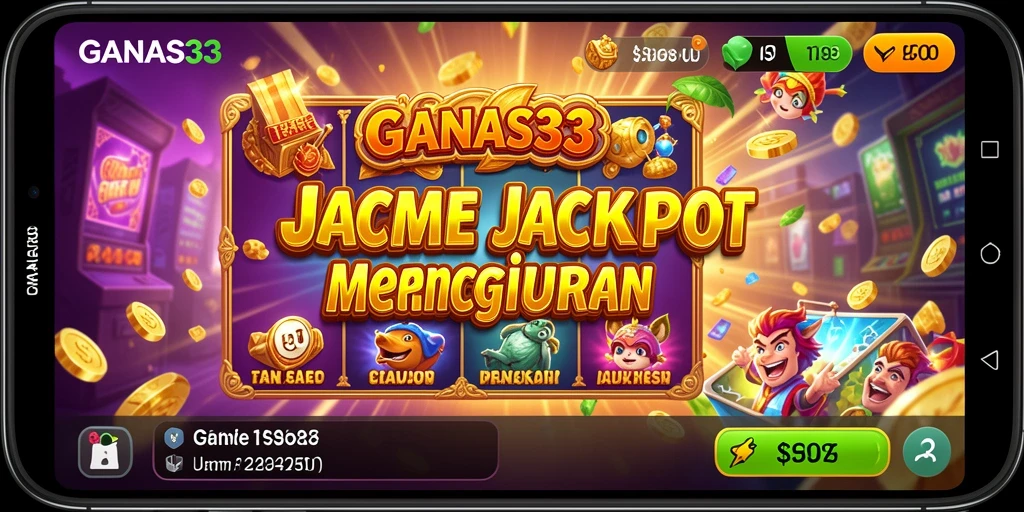 Tampilan gameplay GANAS33 yang menentu dengan simbol slot berwarna-warni.