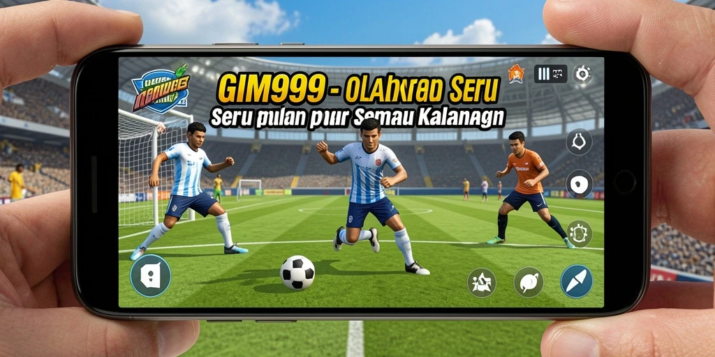 Screenshot GIM999 menampilkan aksi seru di lapangan olahraga.