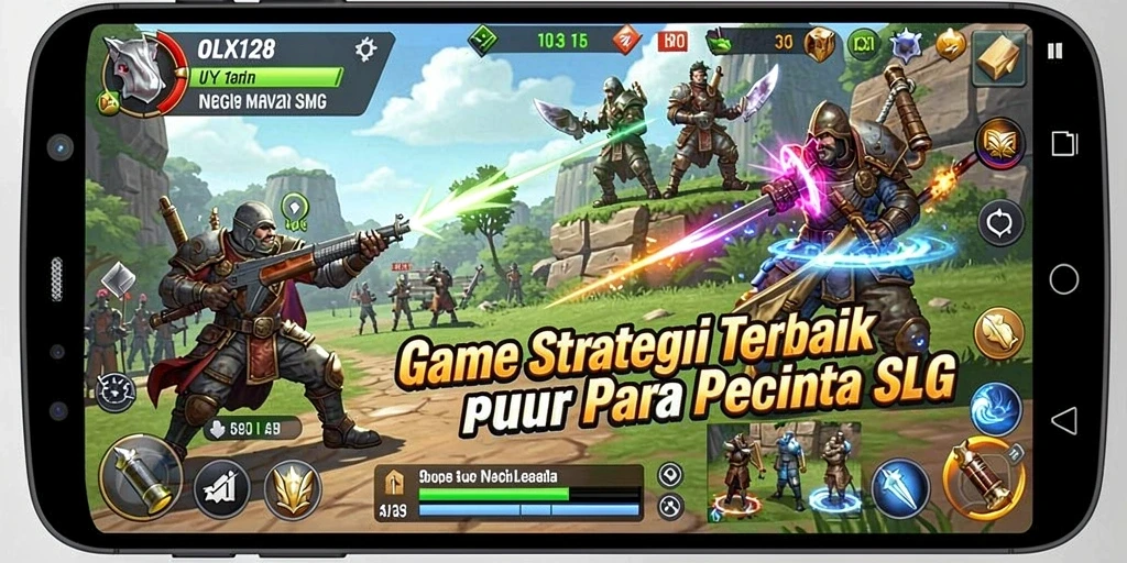 Tangkapan layar menunjukkan pertempuran strategis dalam OLX128.