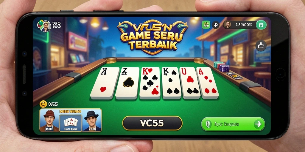 Tampilan gameplay VC55 yang menarik dalam permainan Domino.